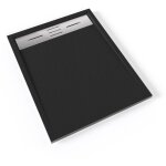 Saniverre - hiemal inox receveur de douche 70 x 90 cm rsine noir aspect ardoise + bonde inox incluse ...