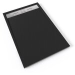 Saniverre - hiemal inox receveur de douche 80 x 120 cm rsine noir aspect ardoise + bonde inox incluse ...