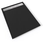 Hiemal inox receveur de douche 90 x 120 cm rsine noir aspect ardoise + bonde inox incluse - salle de ...