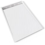 Hiemal inox receveur de douche 90 x 140 cm r�sine blanc aspect ardoise + bonde inox incluse - salle de ...