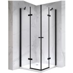 Saniverre - maya - black cabine porte de douche d'angle h 190 cm, 80 x 90 cm, verre transparent