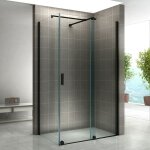 Saniverre - napoli - black paroi de douche d'angle porte coulissante noire h. 200 cm verre 8 mm transparent ... Saniverre - napoli - black paroi de douche d'angle porte coulissante noire h. 200 cm verre 8 mm transparent ...