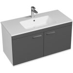 Saniverre - rubite meuble salle de bain simple vasque 2 portes gris anthracite largeur 100 cm
