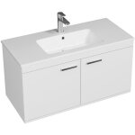 Rubite meuble salle de bain simple vasque 2 portes blanc largeur 100 cm