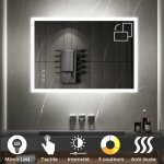 Saniverre - temeo miroir led lumineux fonctions tactiles + antibu�e dimensions - 70 x 100 cm