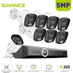 Sannce - cam�ra r�seau bullet poe intelligente 5 mp avec vision nocturne infrarouge et led infrarouge ...