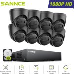 Kit de vid�osurveillance ext�rieur 1080p 8 canaux 8 cam�ras turret 2mp, acc�s � distance vision nocturne ...
