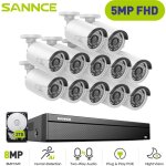 Kit de vid�osurveillance filaire, 16ch nvr avec 3mp � 12 cam�ras poe vision nocturne s�curit� cam�ra ...