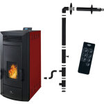 Sannover - po�le � granul�s hydraulique etanche anita 21 kw bordeaux + kit d'installation