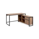 Sans marque - bureau d'angle rversible denver - panneaux de particules - coloris chene artisan, anthracite ...