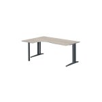 Sans marque - bureau compact chne gris l 180 cm retour  gauche pitement mtal plus anthracite essens ...