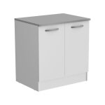 Meuble bas cuisine - oslo - 2 portes - blanc - l 80 x p 60 x h 86 cm