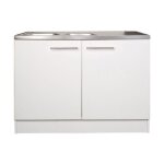 Sans marque meuble de cuisine sous vier 2 portes blanc h. 86cm l. 120cm p. 60cm