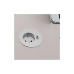 Sans marque - prise électrique encastrable 60 mm avec bague adaptatrice 80 mm + port usb a - blanc - ... Sans marque - prise électrique encastrable 60 mm avec bague adaptatrice 80 mm + port usb a - blanc - ...