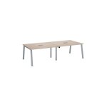 Sans marque - table de runion modulable avec extension chne gris l 280 x p 126 cm - pitement mtal ...
