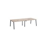 Sans marque - table de réunion modulable avec extension chêne gris l 280 x p 126 cm - piétement métal ... Sans marque - table de réunion modulable avec extension chêne gris l 280 x p 126 cm - piétement métal ...