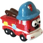 Sans marque - tirelire camion de pompier rouge en céramique 14 cm Sans marque - tirelire camion de pompier rouge en céramique 14 cm