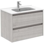 Royo - sansa ensemble meuble de salle de bain compact 2 tiroirs couleur : gris sablé - options : meuble ... Royo - sansa ensemble meuble de salle de bain compact 2 tiroirs couleur : gris sablé - options : meuble ...