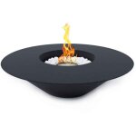 Santorini - chemin�e au bio�thanol de sol � 60xh15 cm, noir