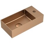 Sapho - aurum lavabo en acier inoxydable, 36, 5x18cm, y compris drain, gauche / droite, or en cuivre