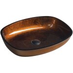 Sapho - beauty - lavabo  poser, 54x40 cm, sans trop - plein, verre marron ty223