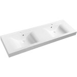 Sapho - nadja - double - lavabo 160x50 cm, avec trop - plein, trous pour robinet, blanc 68164