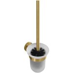 X - round - brosse de toilette murale avec support, verre dépoli / doré xr303gb - sapho X - round - brosse de toilette murale avec support, verre dépoli / doré xr303gb - sapho