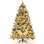 Sapin de noël artificiel de 215 cm lumineux led, floqué avec 300 lumières led blanches chaudes & 1096 ... Sapin de noël artificiel de 215 cm lumineux led, floqué avec 300 lumières led blanches chaudes & 1096 ...
