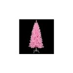 Sapin de nol artificiel amovible 'kelo' effet neige 110x210cm coloris rose (non lumineux)