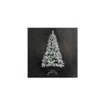Sapin de nol artificiel amovible 'lemper' effet neige 60x120cm coloris blanc et vert (non lumineux) ...