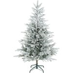 Sapin de no�l artificiel - homcom - floqu� de neige - 828 branche, support en m�tal pliable - plastique ...