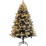 Sapin de no�l artificiel led enneig� h. 180 cm - 200 leds blanc chaud, 793 branches - vert blanc