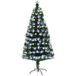 Sapin de nol artificiel lumineux 120h cm fibre optique led + 20 ampoules + support pied 130 branches ...