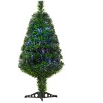 Sapin de nol artificiel lumineux fibre optique multicolore + support pied  48 x 90h cm 90 branches ...