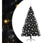 Sapin de noël artificiel pré - éclairé noir 180 cm pvc vidaxl Sapin de noël artificiel pré - éclairé noir 180 cm pvc vidaxl