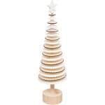 Sapin de nol en bois blanc et naturel h 36 cm - feeric christmas