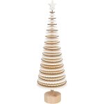 Sapin de nol en bois blanc et naturel h 46 cm - feeric christmas