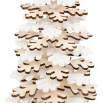 Sapin de nol en bois blanc et naturel h 46 cm - feeric christmas