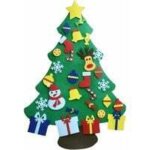 Sapin de nol, sapin de nol, dcoration de fentre en feutre diy avec ornements amovibles, dcoration ...