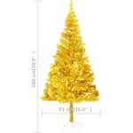Le poisson qui jardine - sapin de nol dor artificiel 180 x 93 cm et pied support pour un nol original. ...