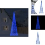 Sapin de nol  led sur mt de drapeau 1534 led bleu 500 cm - sapin de nol - clairage extrieur - dcoration ...