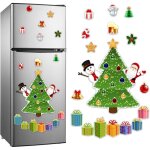 Sapin de no�l magn�tique pour r�frig�rateur, aimants de no�l, autocollants magn�tiques d�coratifs, porte ...
