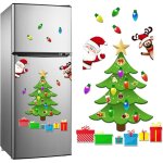 Sapin de no�l magn�tique pour r�frig�rateur, aimants de no�l, autocollants magn�tiques d�coratifs, porte ...