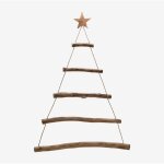 Sklum ? sapin de no�l mural en teck naturel 75cm x 55cm ? design minimaliste pour petits espaces ? ambiance ...