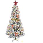 Sapin de nol neige 150cm avec 450 branches - dj dcor de boules et ornements dors flocage blanc ...