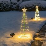 Sapin de no�l solaire � led en m�tal, guirlandes lumineuses pour sapin de no�l int�rieur ext�rieur, guirlandes ...