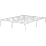 Sappho cadre de lit en acier avec espace de rangement - montage facile - 140x200 cm blanc