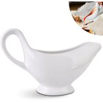 Sauci�re en porcelaine 310 ml - pot � sauce avec anse, r�cipient pour vinaigrette, cr�me, bouillon de ...