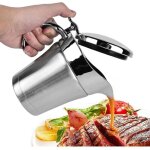 Saucire thermique en acier inoxydable : 450 ml double isolation avec couvercle  charnire pot  sauce, ...