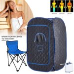 Sauna  vapeur portatif 2l, spa sauna transportable  domicile, sauna avec chaise pour 1 personne, 80x80x135cm ...